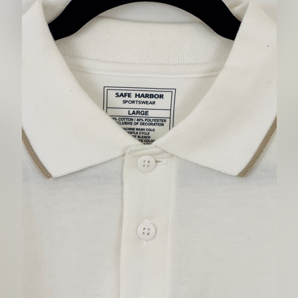 Men’s Safe Harbor Sportswear Collared Short Sleeve Top White/Taupe Black… - Picture 2 of 8